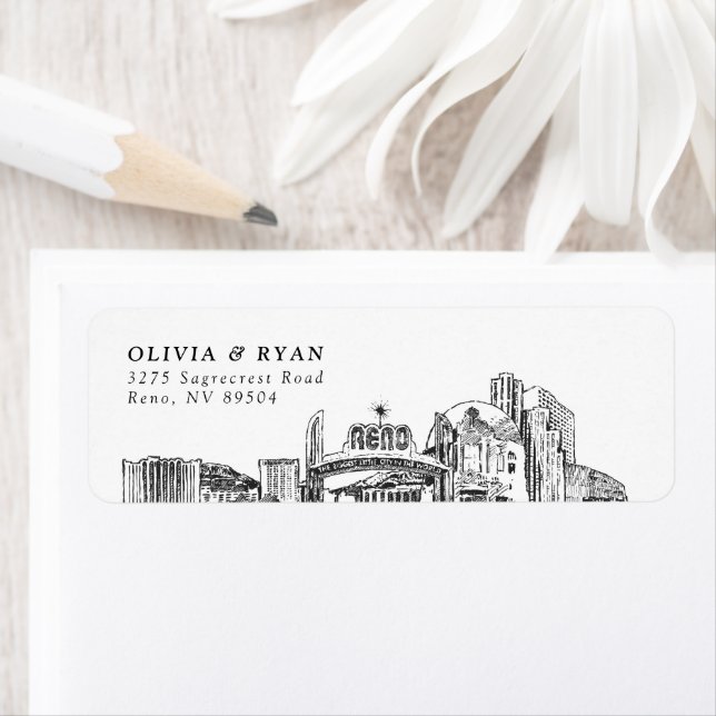Reno Nevada Skyline Return Address Labels (Insitu)