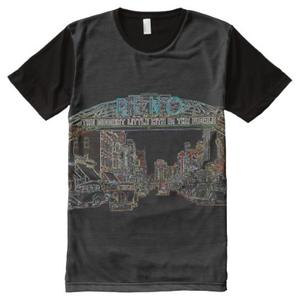 RENO NEVADA VINTAGE COLORFUL Neon Art All-Over-Print Shirt