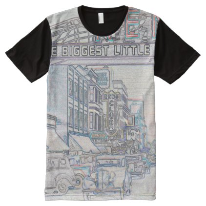 RENO NEVADA VINTAGE COLORFUL Neon Art All-Over-Print Shirt