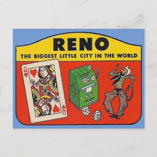 Reno Nevada Vintage Travel _  Postcard