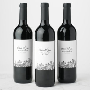 Reno Nevada Wedding Personalized Wine Label