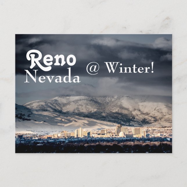 Reno Nevada @ Winter Postcard (Front)