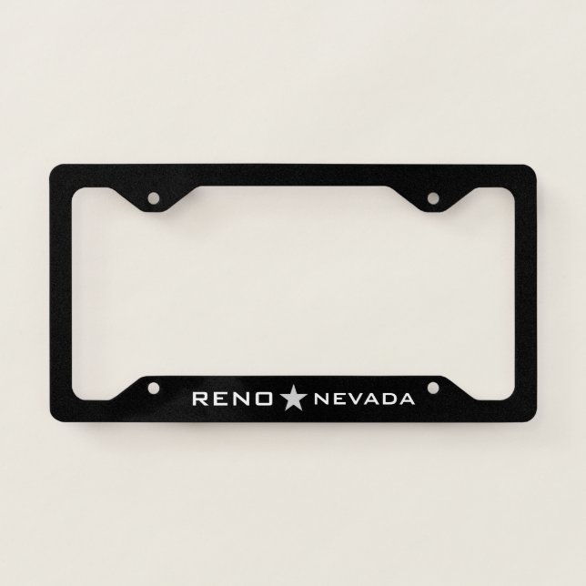 Reno Nevada with Silver Star  License Plate Frame (Front)