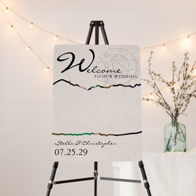 Reno Passport Wedding Welcome Sign (In Situ (Stand))