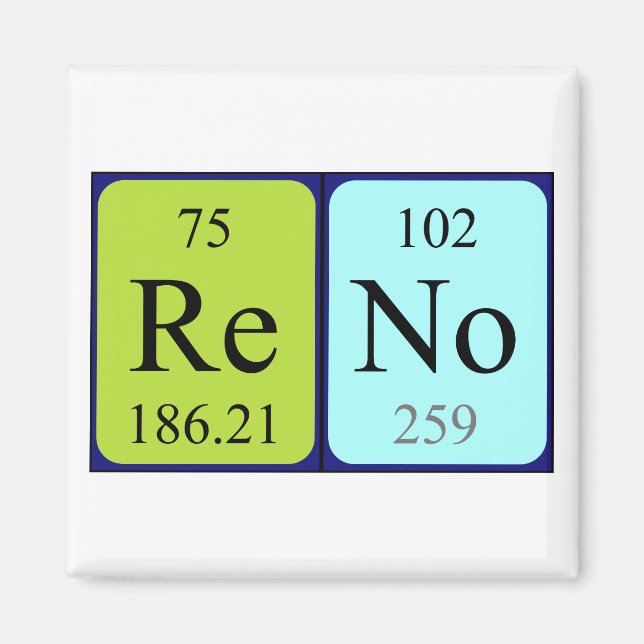 Reno periodic table name magnet (Front)