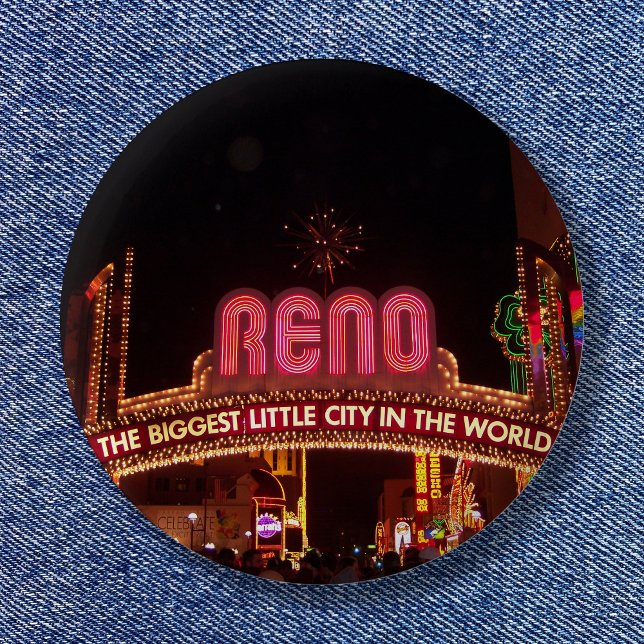 Reno Sign Button (The Biggest Little City in the World Arch Reno Sign Button)