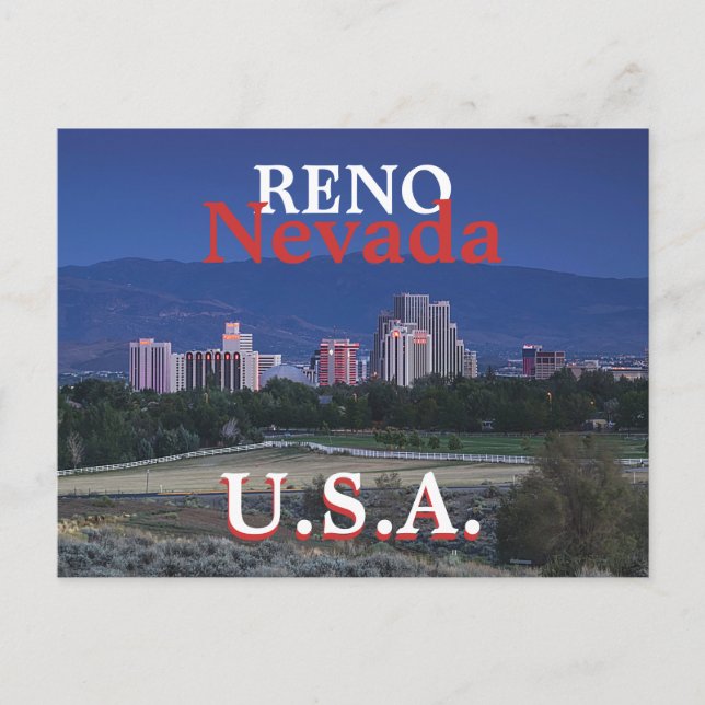 Reno U.S.A. Postcard (Front)