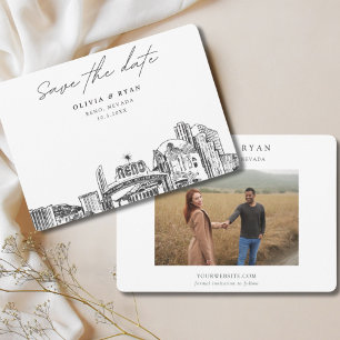 Reno Wedding Downtown Skyline Save the Date  Invitation