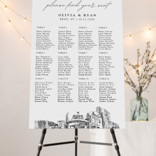 Reno Wedding Seating Chart 12 Tables 24x36 Foam Board