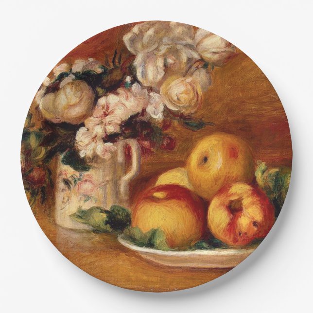 Renoir - Apples and Flowers Paper Plates (Front)