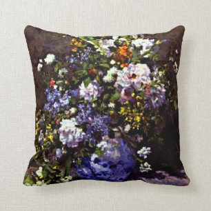 Renoir - Blue Vase Throw Pillow