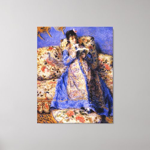 Renoir _ Camille Monet Reading famous painting  Canvas Print