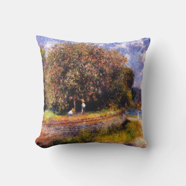 Renoir - Chestnut Tree Blooming, 1881 Throw Pillow (Front)