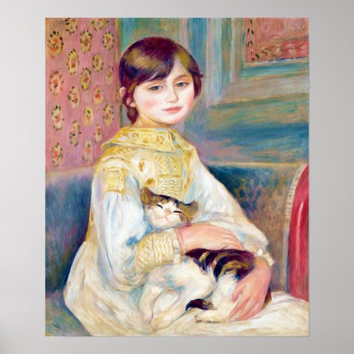 Renoir Child with cat Julie Manet CC1242  Poster
