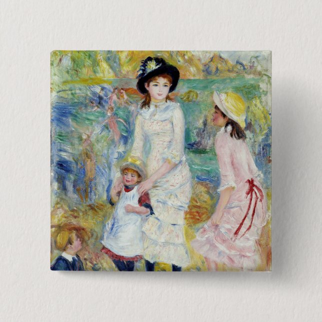 Renoir - Children on the Seashore, Guernsey Button (Front)