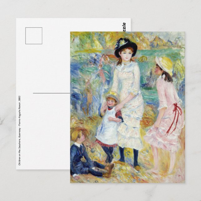 Renoir - Children on the Seashore, Guernsey Postcard (Front/Back)