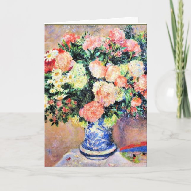 Renoir - Chrysanthemums and Japanese Fan Card (Front)