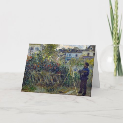 Renoir _ Claude Monet Painting in his Garden Card