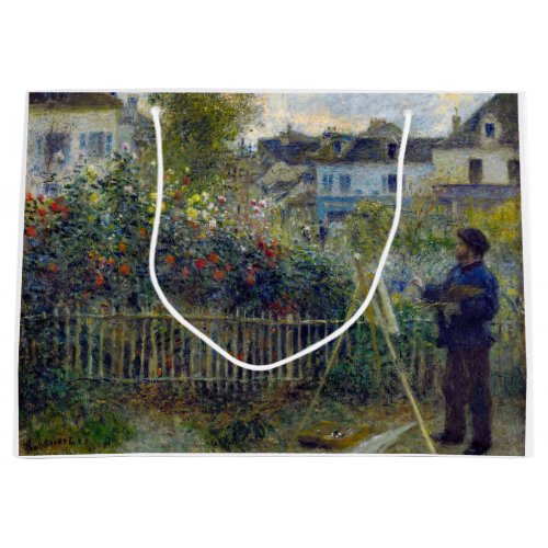 Renoir _ Claude Monet Painting in his Garden Large Gift Bag