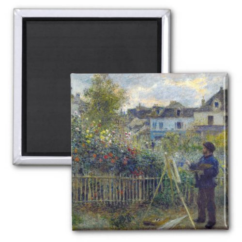 Renoir _ Claude Monet Painting in his Garden Magnet