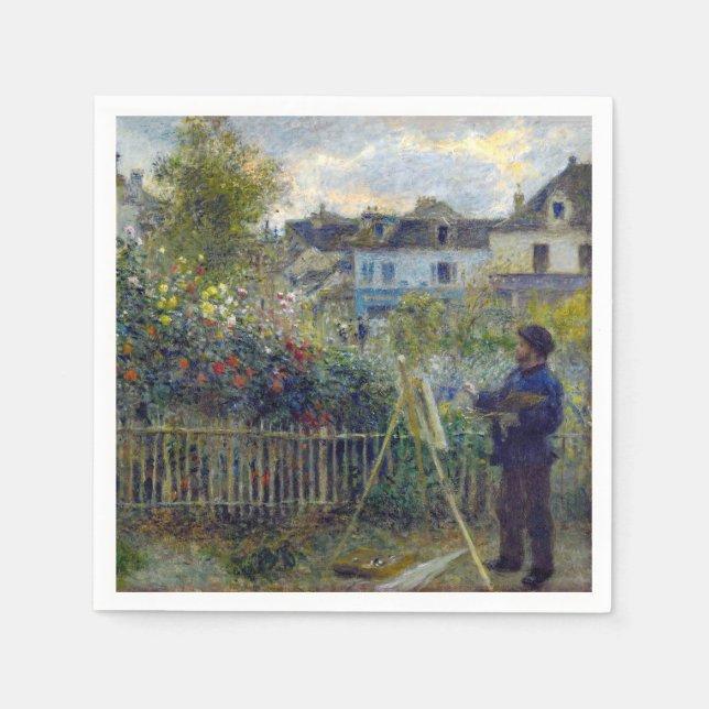 Renoir - Claude Monet Painting in his Garden Napkins (Front)