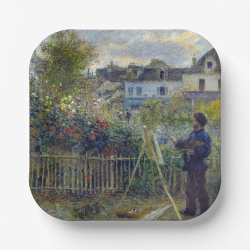 Renoir _ Claude Monet Painting in his Garden Paper Plates