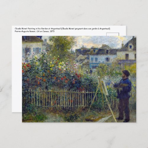 Renoir _ Claude Monet Painting in his Garden Postcard