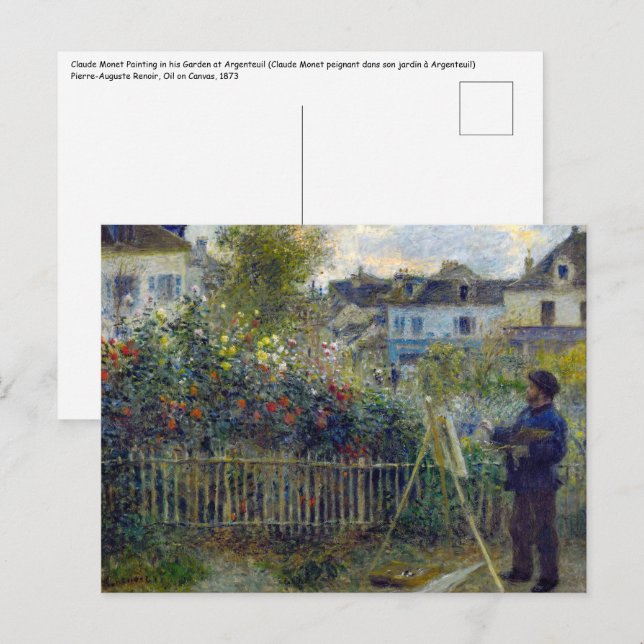 Renoir - Claude Monet Painting in his Garden Postcard (Front/Back)