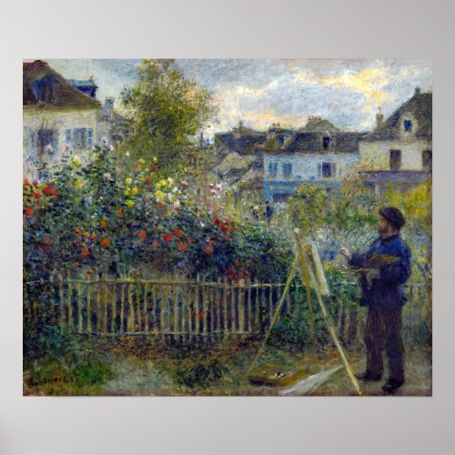 Renoir _ Claude Monet Painting in his Garden Poster