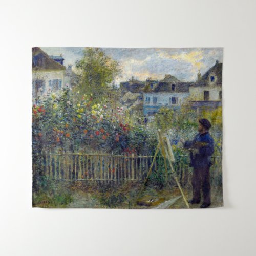 Renoir _ Claude Monet Painting in his Garden Tapestry