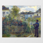 Renoir - Claude Monet Painting in his Garden Window Cling<br><div class="desc">Claude Monet Painting in his Garden at Argenteuil (Claude Monet peignant dans son jardin a Argenteuil) - Pierre-Auguste Renoir,  Oil on Canvas,  1873</div>