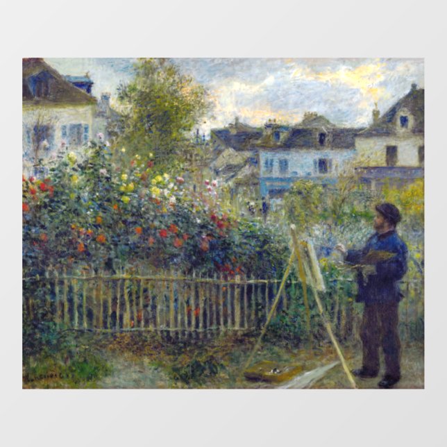 Renoir - Claude Monet Painting in his Garden Window Cling (Sheet)
