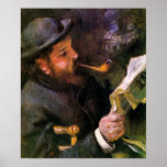 Renoir - Claude Monet Reading 1872 Poster<br><div class="desc">Claude Monet Reading 1872 by Pierre-Auguste Renoir. For more poster-ready images from Zedign Art Series Book 49 "Pierre-Auguste Renoir - Paintings & Drawings Vol 2",  visit https://books.zedign.com/zas/49.html</div>