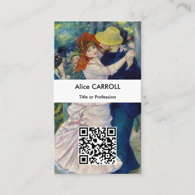 Renoir - Dance at Bougival - QR Code Business Card (Front)