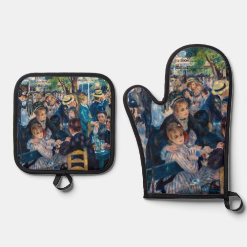 Renoir _ Dance at Le Moulin de la Galette Oven Mitt  Pot Holder Set