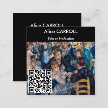 Renoir - Dance At Moulin De La Galette - Qr Code Square Business Card by PaintingArtwork at Zazzle