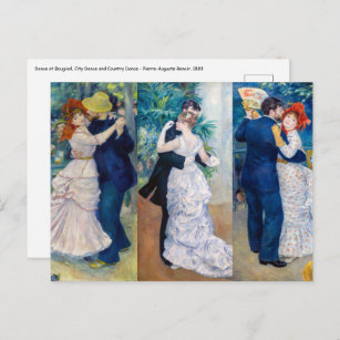 Renoir - Dance serie: Bougival, City & Country Postcard