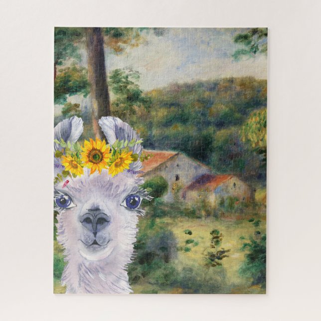 Renoir Environs of Briey and the Fancy Llama  Jigsaw Puzzle (Vertical)