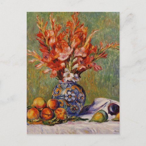 Renoir Flowers and Fruits Vintage Still Life Postcard