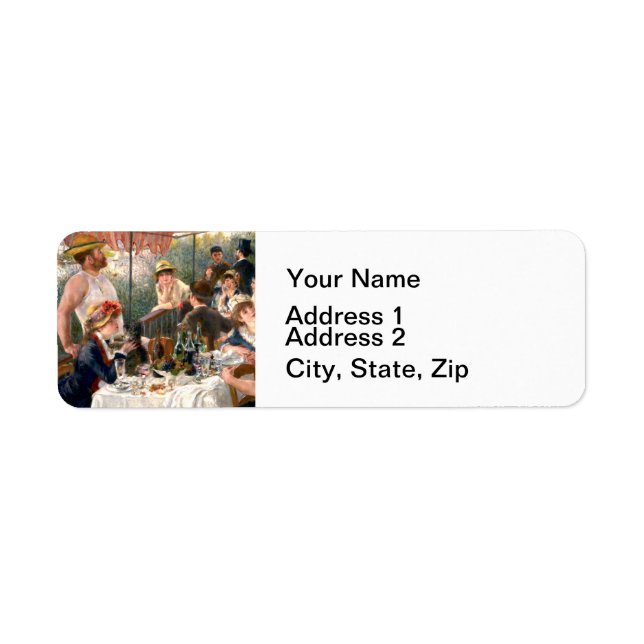Renoir French Luncheon Boating Party Label (Front)