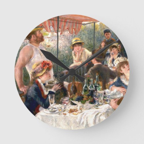 Renoir French Luncheon Boating Party Round Clock