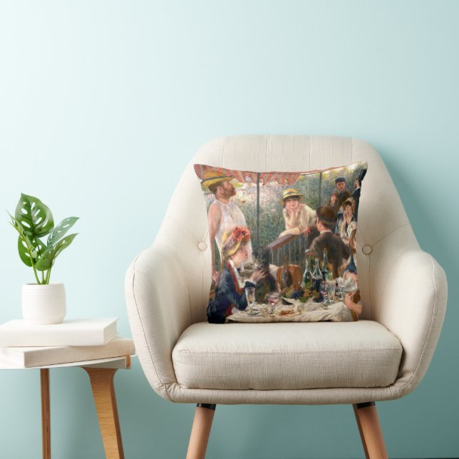 Renoir French Luncheon Boating Party Throw Pillow (Chair)
