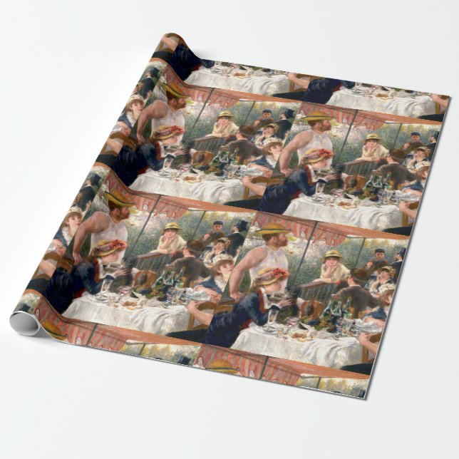 Renoir French Luncheon Boating Party Wrapping Paper (Unrolled)