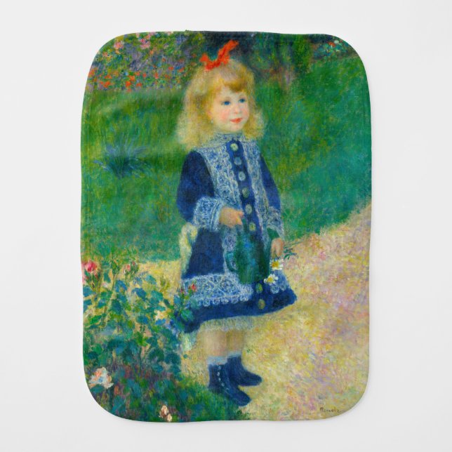 Renoir Girl with a Watering Can Baby Burp Cloth (Front)