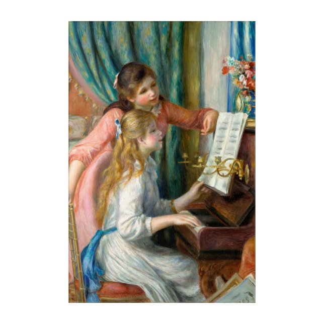 Renoir Girls at the Piano Impressionism Painting Acrylic Print (Front)