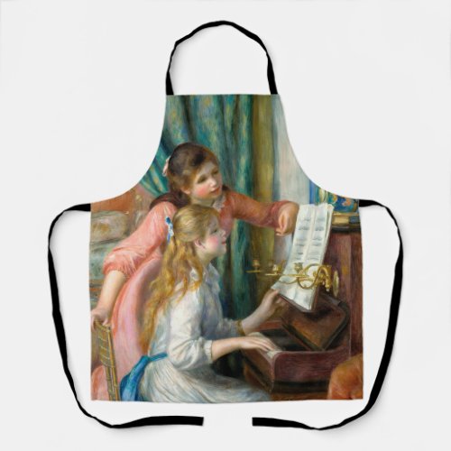 Renoir Girls at the Piano Impressionism Painting Apron