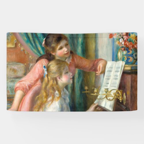 Renoir Girls at the Piano Impressionism Painting Banner