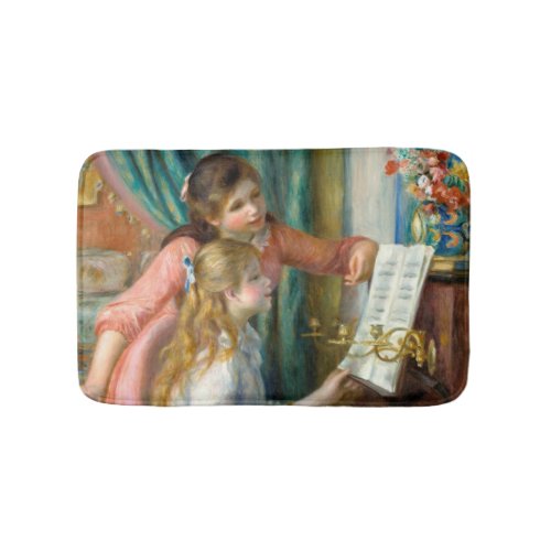 Renoir Girls at the Piano Impressionism Painting Bath Mat