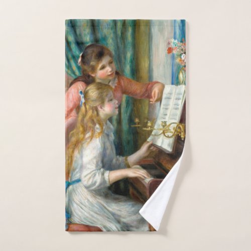 Renoir Girls at the Piano Impressionism Painting Bath Towel Set