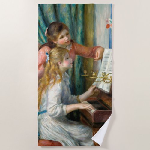 Renoir Girls at the Piano Impressionism Painting Beach Towel